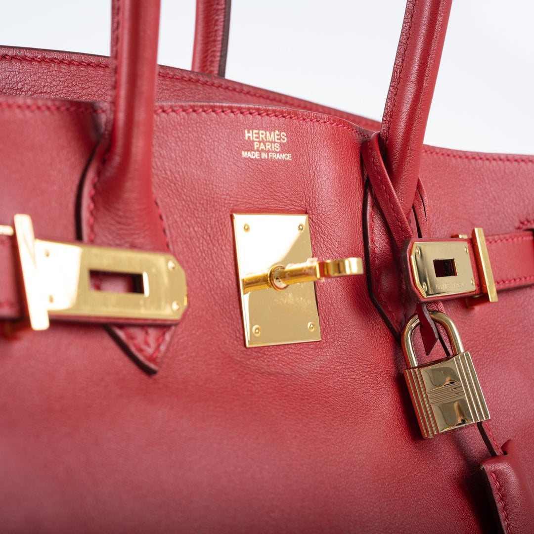 Hermes Birkin 30 Rouge Vif Swift with Gold Hardware