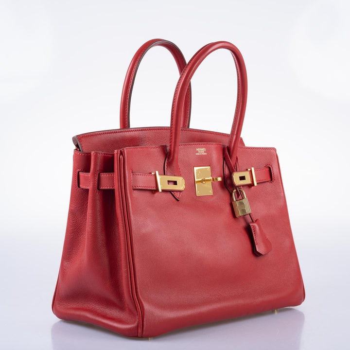 Hermes Birkin 30 Rouge Vif Swift with Gold Hardware