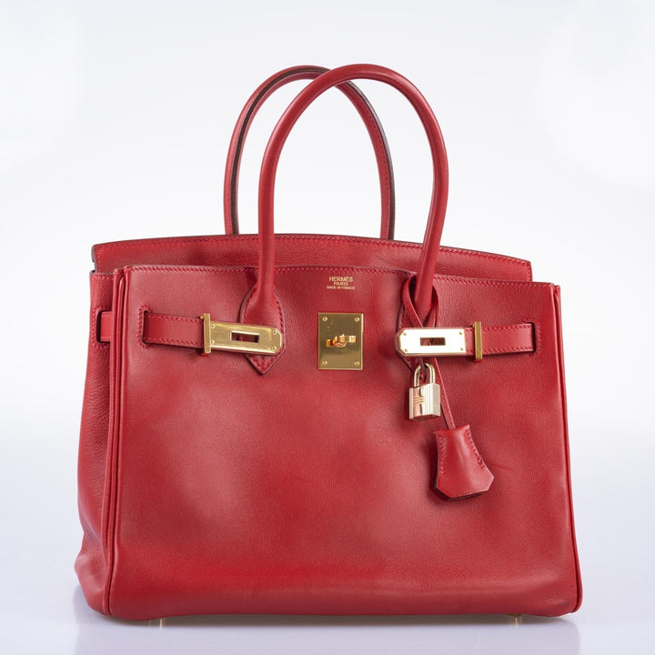 Hermes Birkin 30 Rouge Vif Swift with Gold Hardware