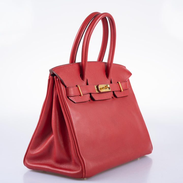 Hermes Birkin 30 Rouge Vif Swift with Gold Hardware