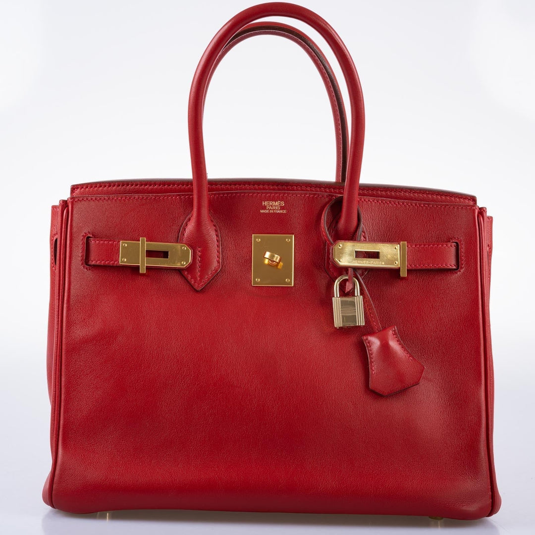 Hermes Birkin 30 Rouge Vif Swift with Gold Hardware