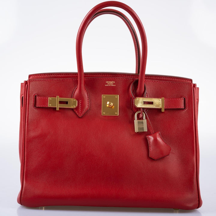 Hermes Birkin 30 Rouge Vif Swift with Gold Hardware