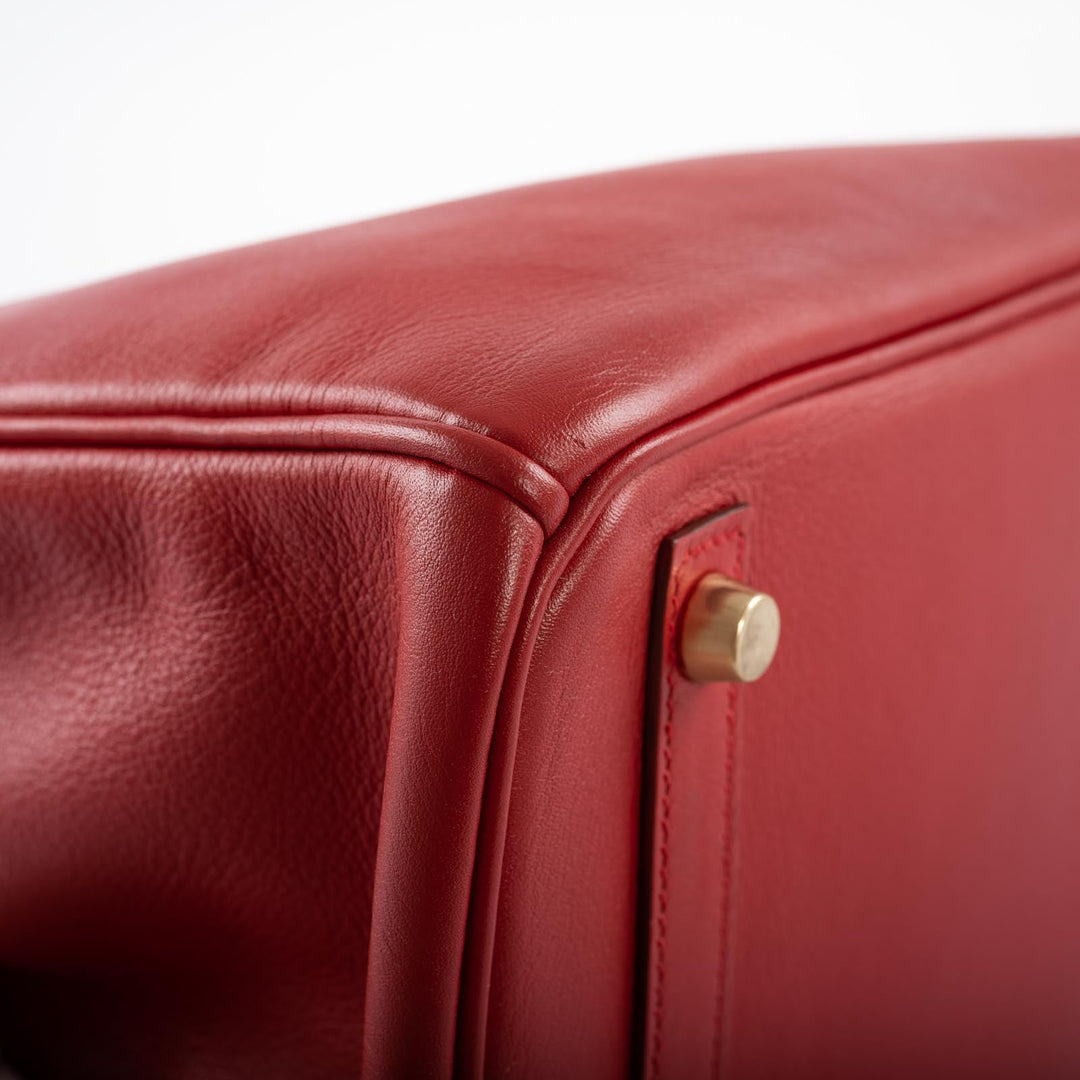 Hermes Birkin 30 Rouge Vif Swift with Gold Hardware