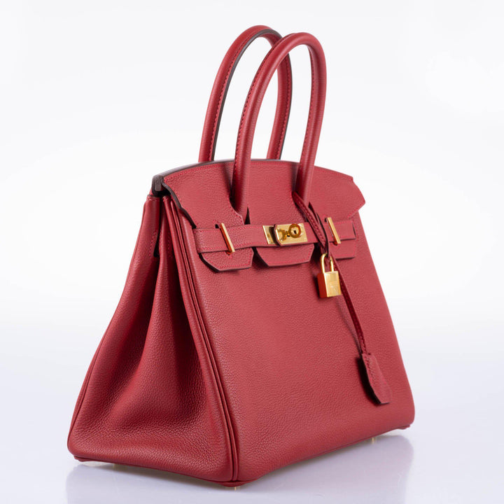 Top quality Hermes Birkin 30 Rouge Vif Togo Gold Hardware - 2017, A