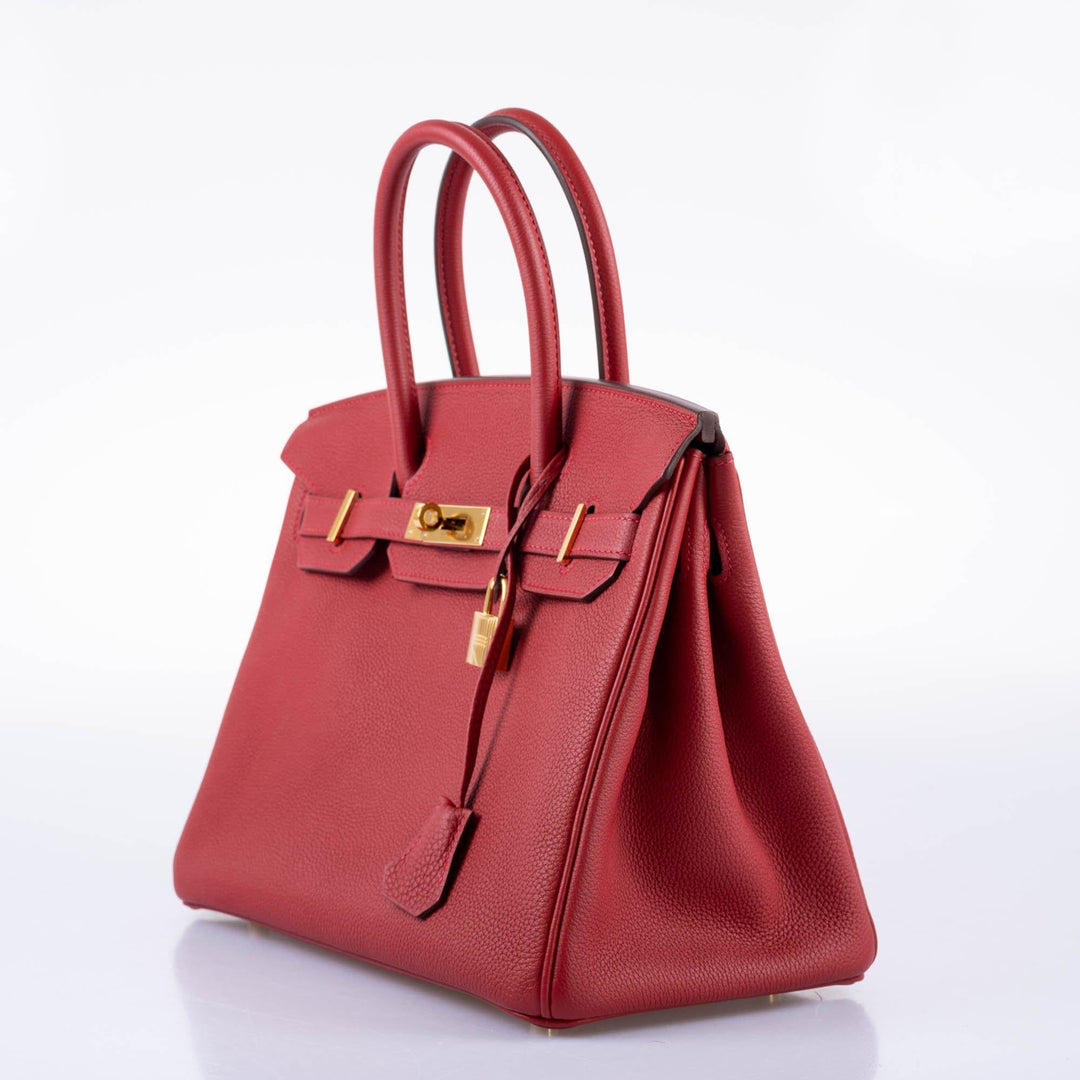 Top quality Hermes Birkin 30 Rouge Vif Togo Gold Hardware - 2017, A