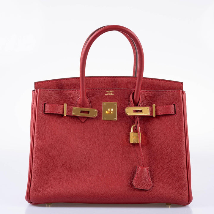 Top quality Hermes Birkin 30 Rouge Vif Togo Gold Hardware - 2017, A