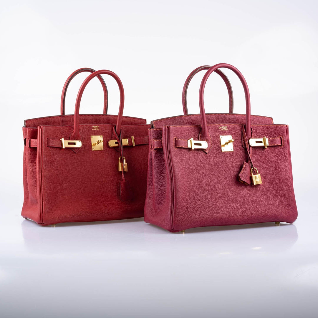Top quality Hermes Birkin 30 Rouge Vif Togo Gold Hardware - 2017, A