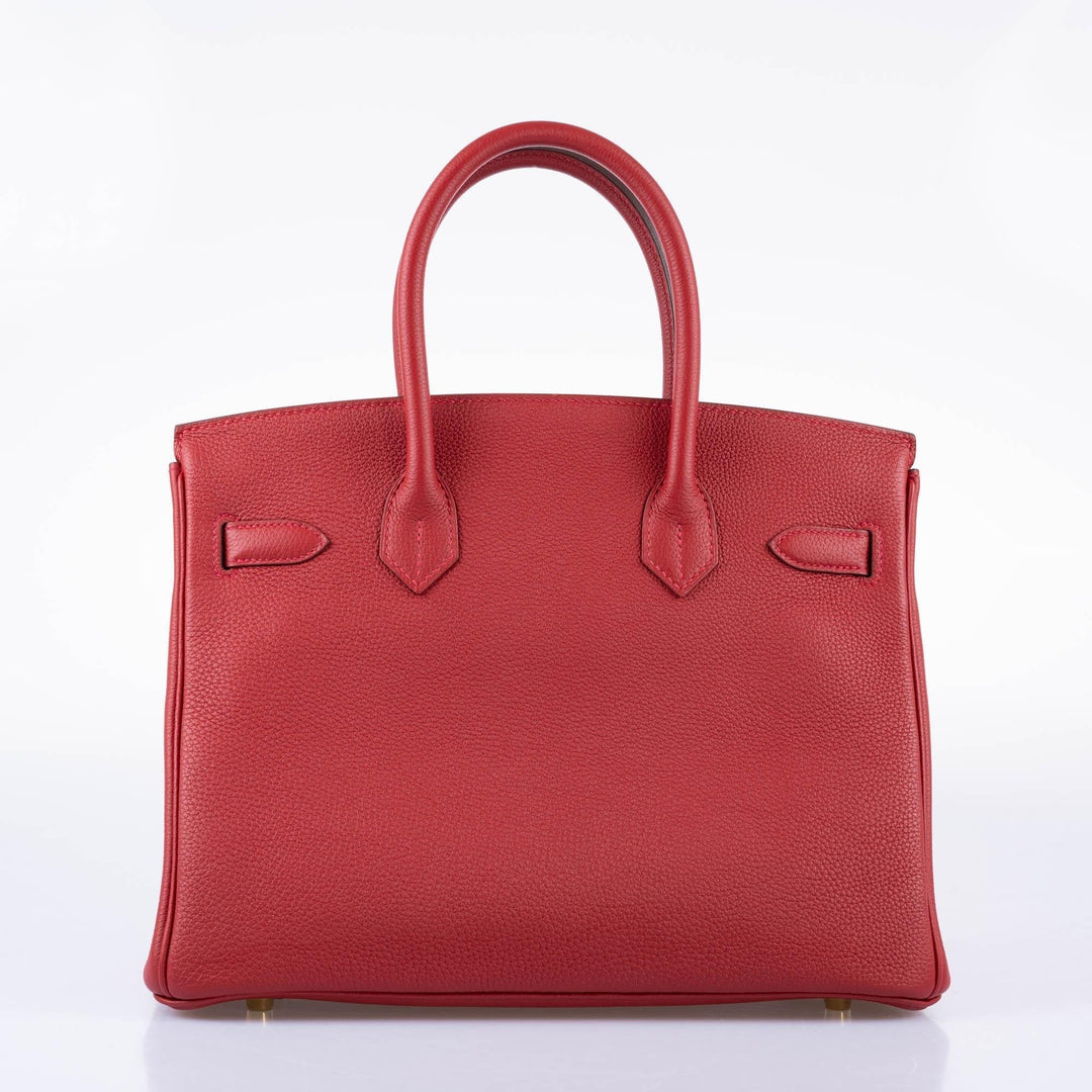 Top quality Hermes Birkin 30 Rouge Vif Togo Gold Hardware - 2017, A