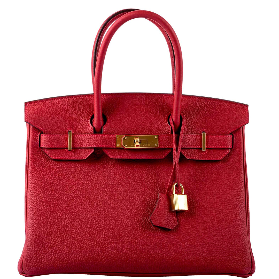 Hermes Birkin 30 Rouge Vif Togo Gold Hardware - 2020, Y