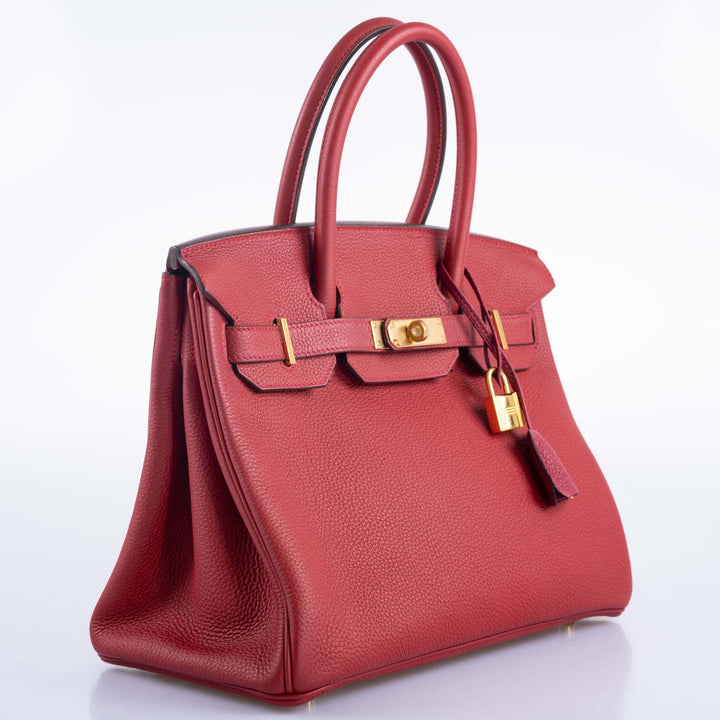 Top quality Hermes Birkin 30 Rouge Vif Togo with Gold Hardware