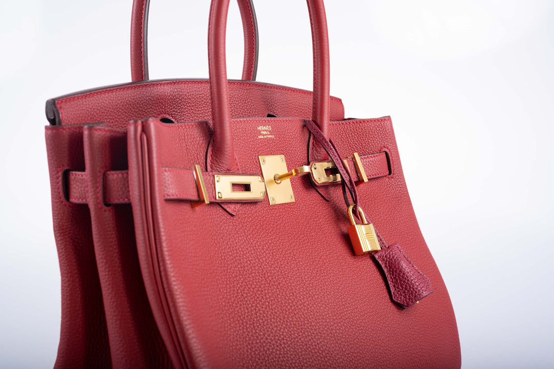 Top quality Hermes Birkin 30 Rouge Vif Togo with Gold Hardware