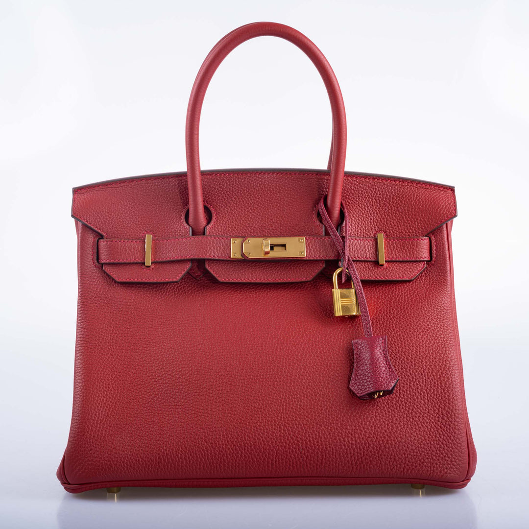 Top quality Hermes Birkin 30 Rouge Vif Togo with Gold Hardware