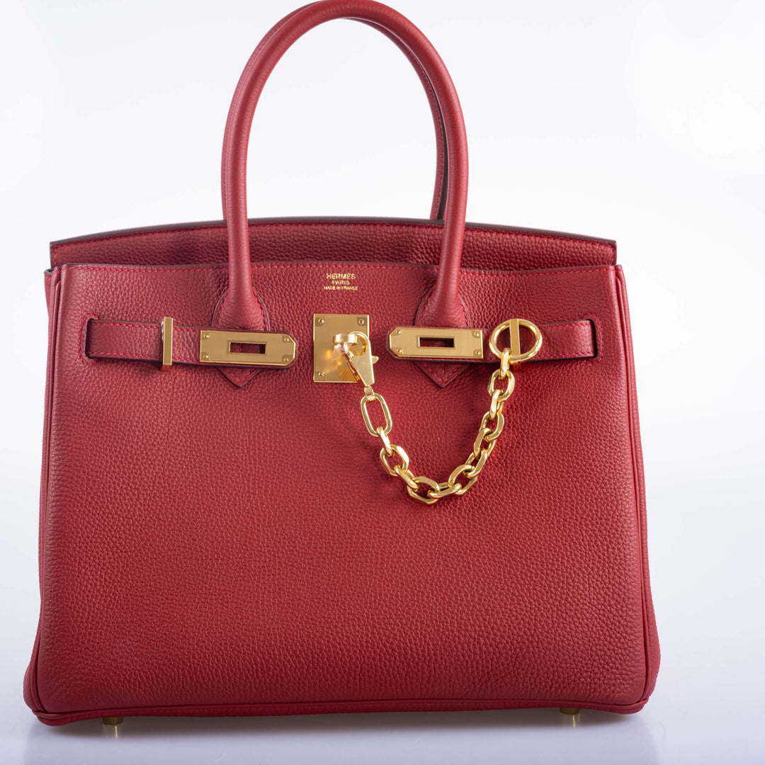 Top quality Hermes Birkin 30 Rouge Vif Togo with Gold Hardware