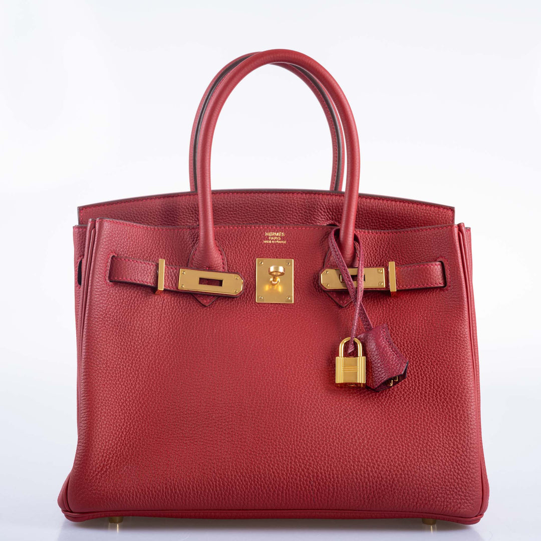 Top quality Hermes Birkin 30 Rouge Vif Togo with Gold Hardware