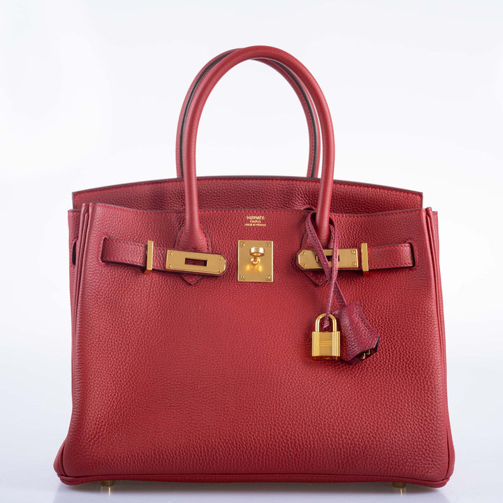Top quality Hermes Birkin 30 Rouge Vif Togo with Gold Hardware