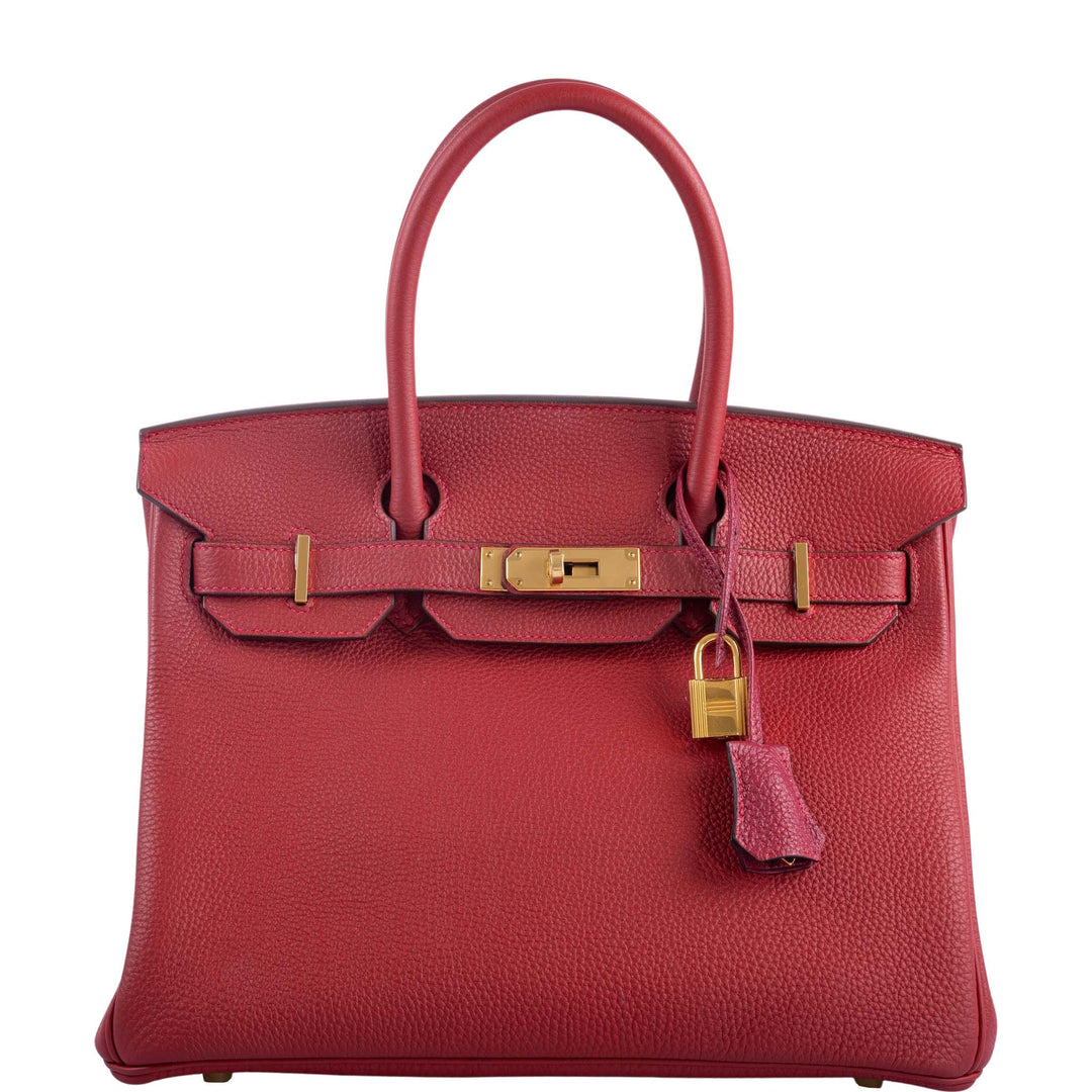 Hermes Birkin 30 Rouge Vif Togo with Gold Hardware