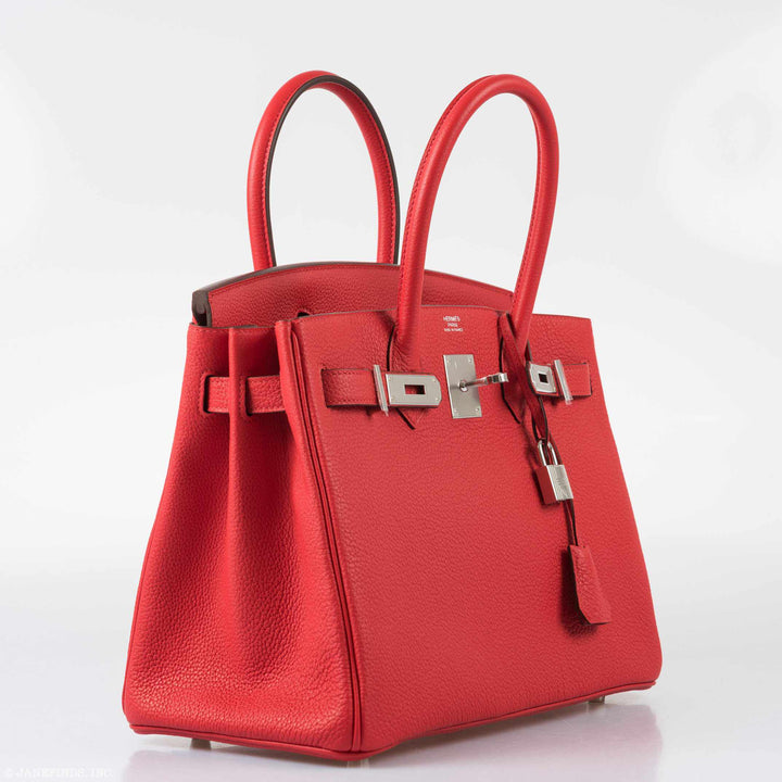 Hermes Birkin 30 Rouge de Coeur Togo Palladium Hardware