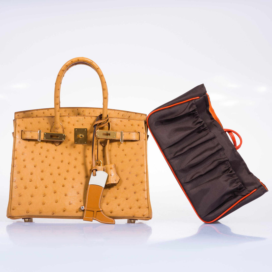 Top quality Hermes Birkin 30 Tabac Camel Ostrich Gold Hardware