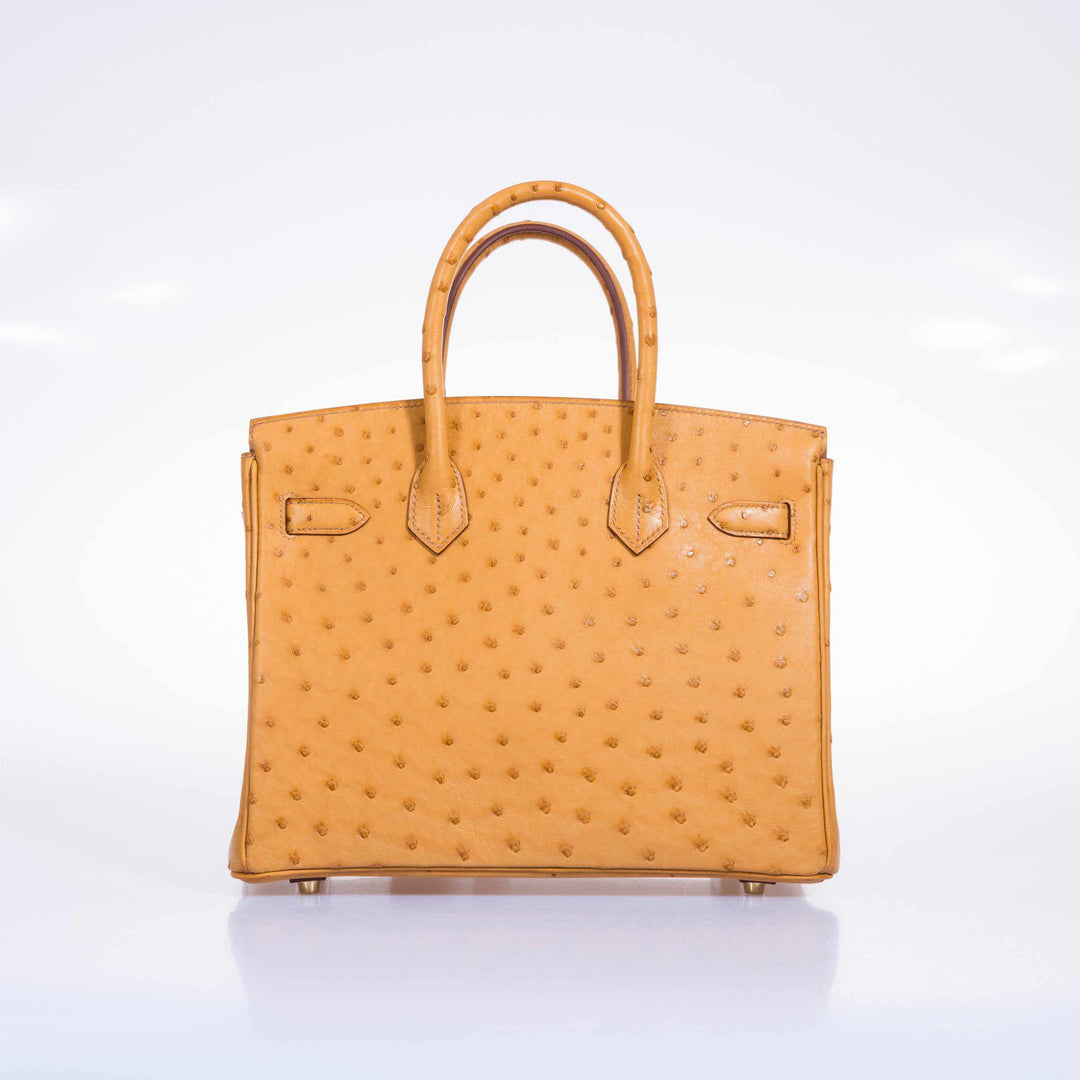 Top quality Hermes Birkin 30 Tabac Camel Ostrich Gold Hardware