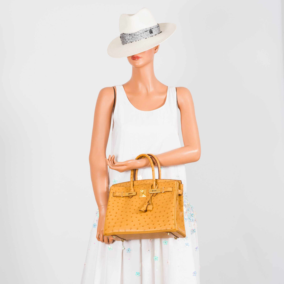 Top quality Hermes Birkin 30 Tabac Camel Ostrich Gold Hardware