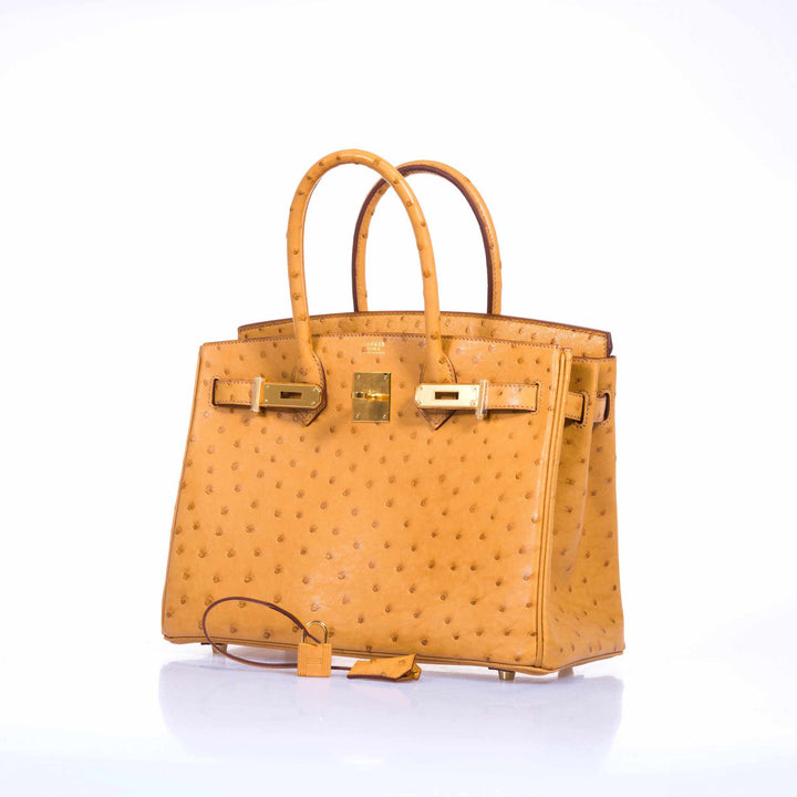 Top quality Hermes Birkin 30 Tabac Camel Ostrich Gold Hardware