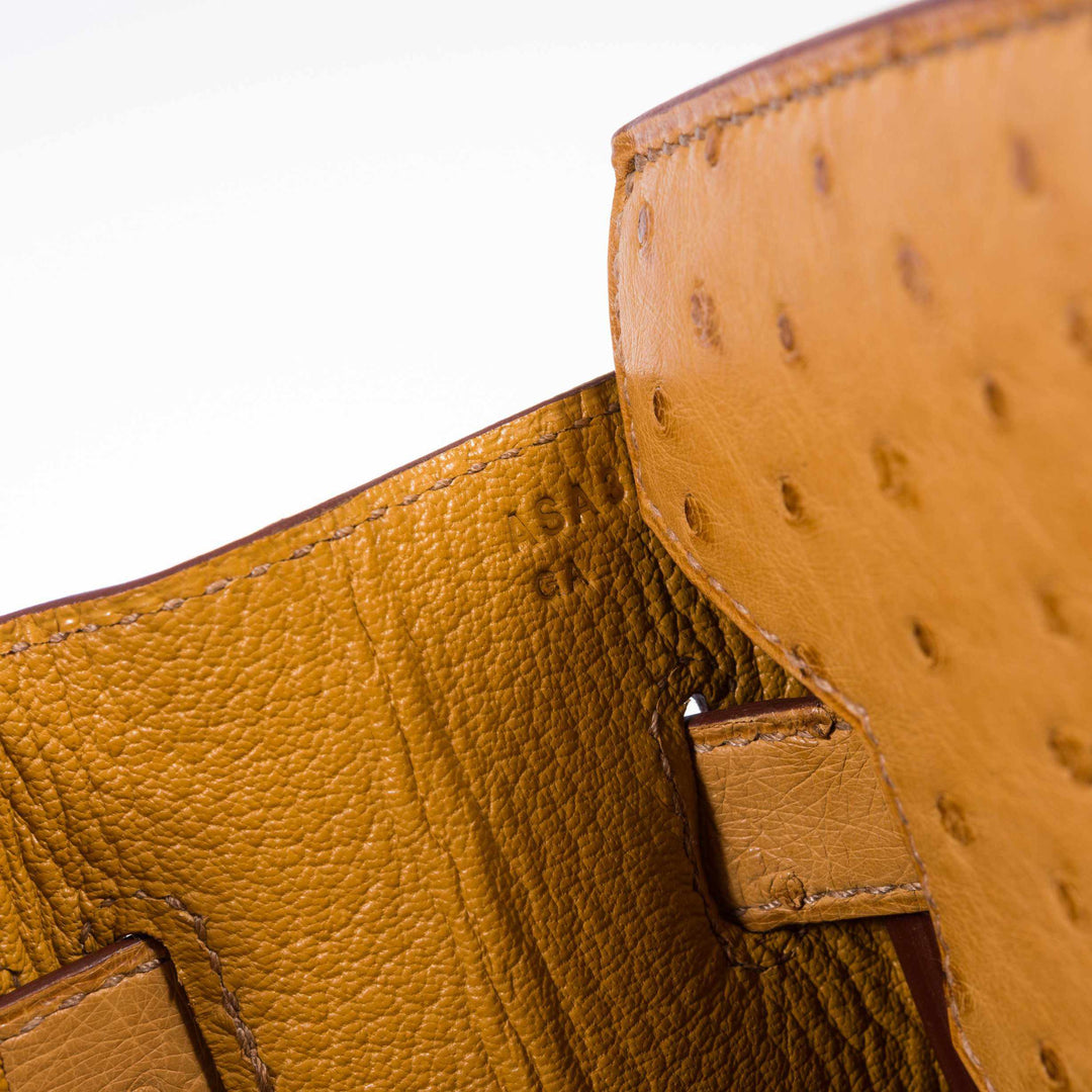 Top quality Hermes Birkin 30 Tabac Camel Ostrich Gold Hardware