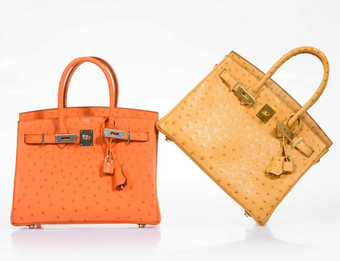 Hermes Birkin 30 Tangerine Ostrich Palladium Hardware