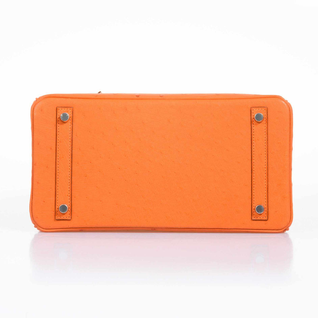 Hermes Birkin 30 Tangerine Ostrich Palladium Hardware
