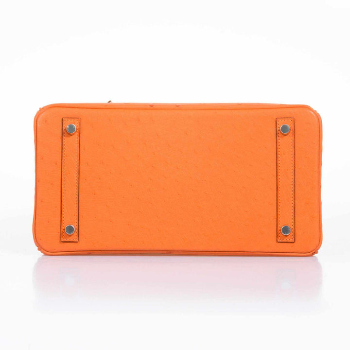 Hermes Birkin 30 Tangerine Ostrich Palladium Hardware