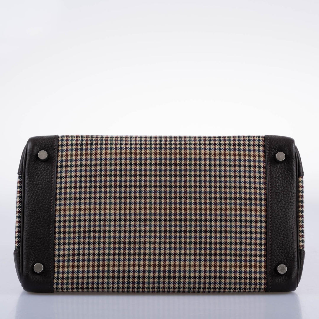 Top quality Hermes Birkin 30 Togo And Plaid Wool Lainage Palladium Hardware - 2006, J Square