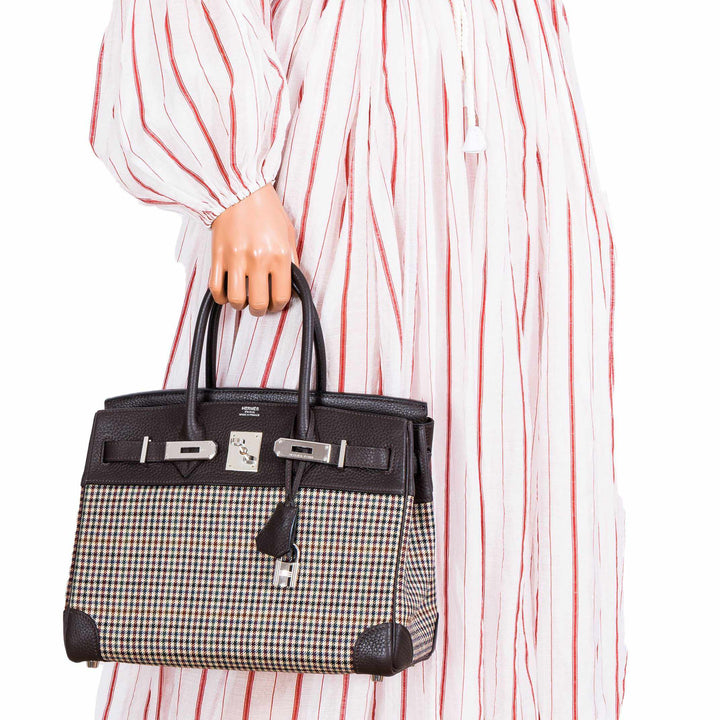 Top quality Hermes Birkin 30 Togo And Plaid Wool Lainage - Rare Runway Bag