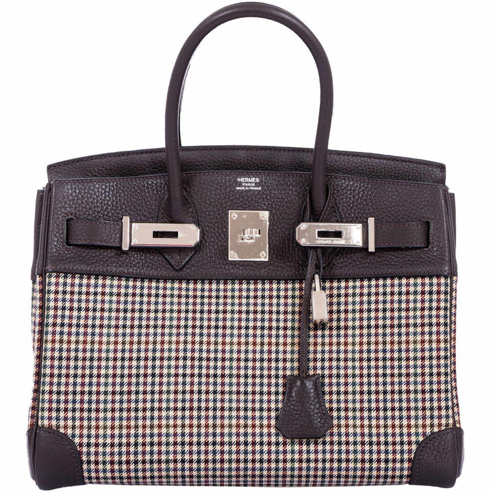 Top quality Hermes Birkin 30 Togo And Plaid Wool Lainage - Rare Runway Bag
