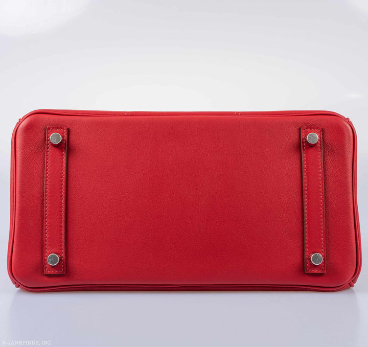 Hermes Birkin 30 Tressage Rouge de Coeur Rouge H Swift & Epsom Palladium Hardware