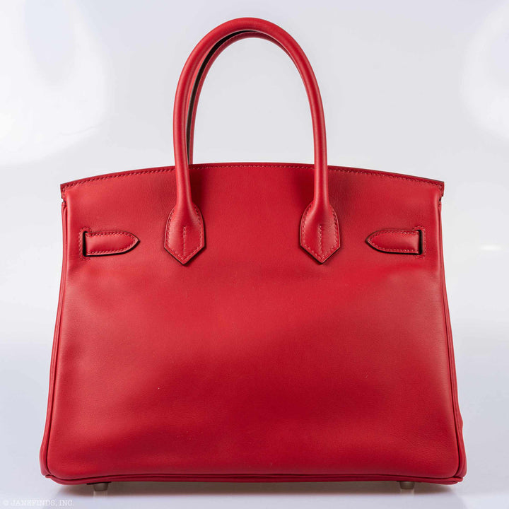 Hermes Birkin 30 Tressage Rouge de Coeur Rouge H Swift & Epsom Palladium Hardware