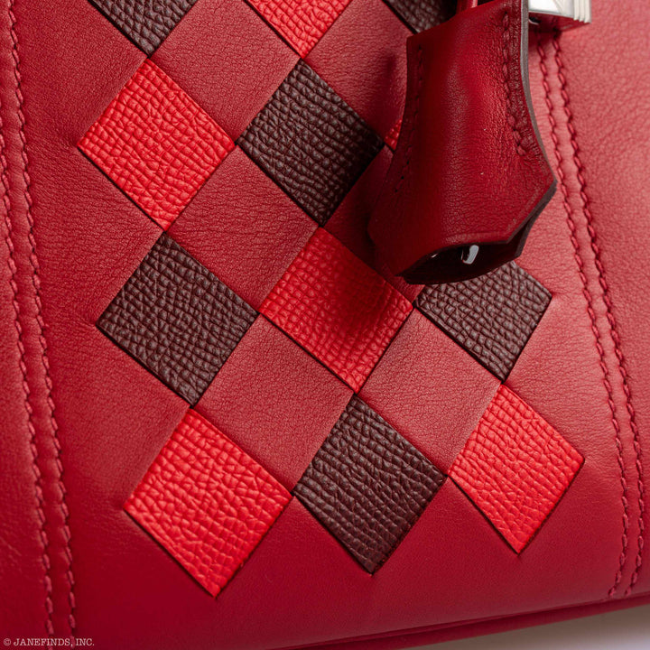 Hermes Birkin 30 Tressage Rouge de Coeur Rouge H Swift & Epsom Palladium Hardware