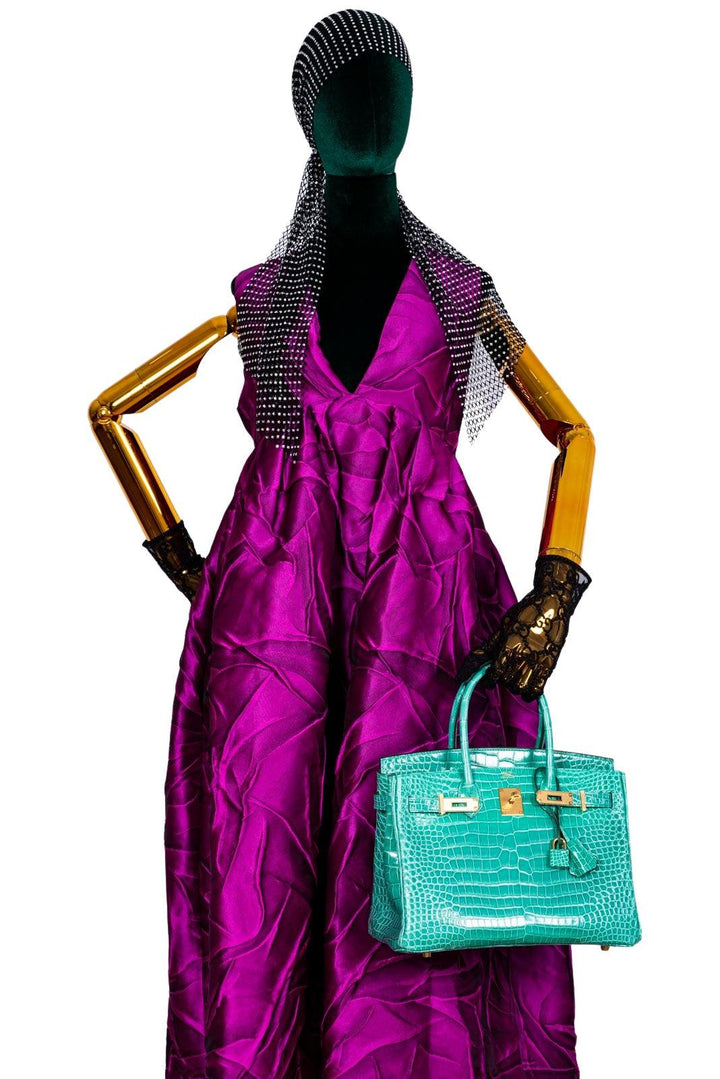 Hermes Birkin 30 Vert Jade Shiny Porosus Crocodile Gold Hardware