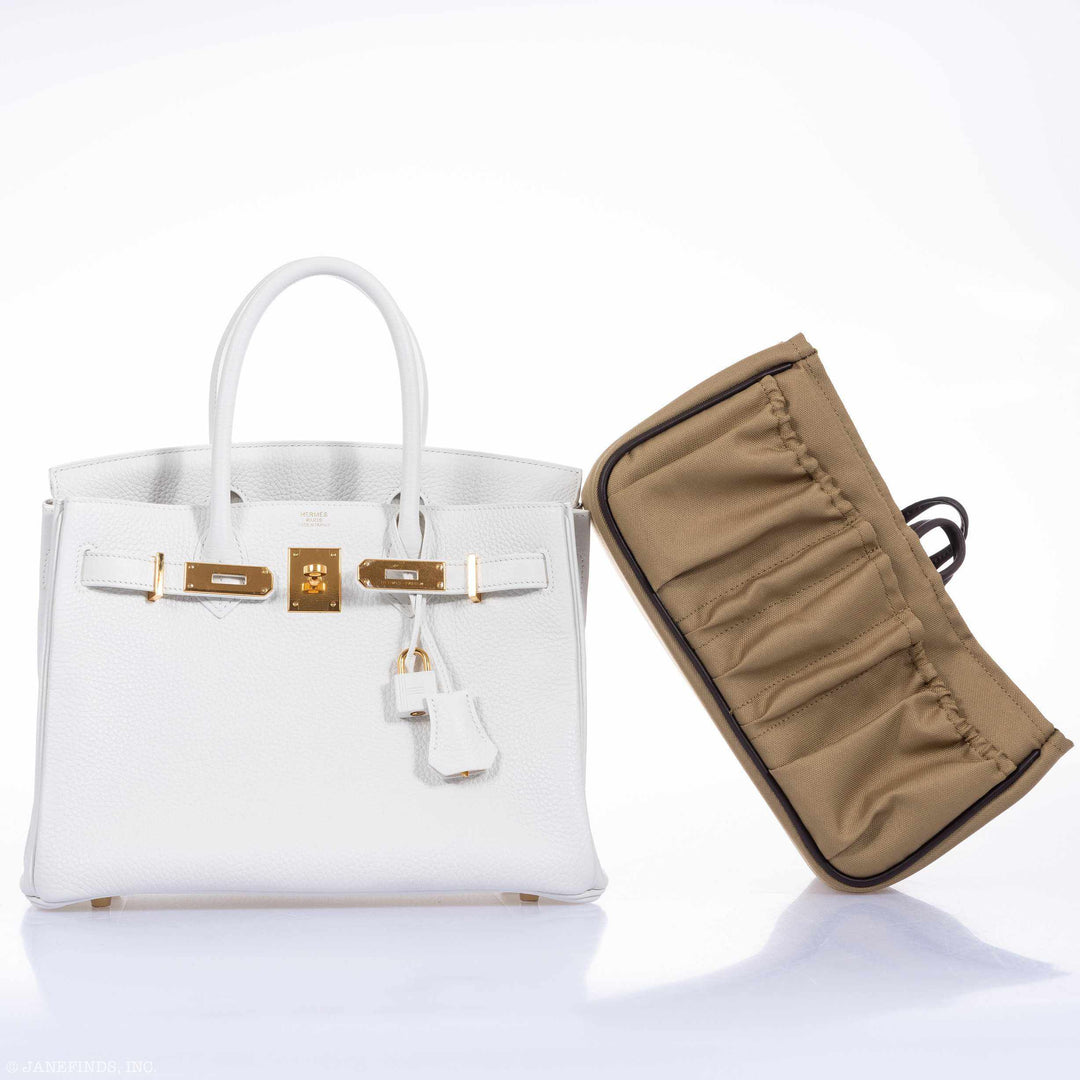 Top quality Hermes Birkin 30 White Clemence Gold Hardware