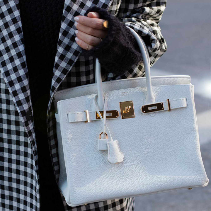 Top quality Hermes Birkin 30 White Clemence Gold Hardware