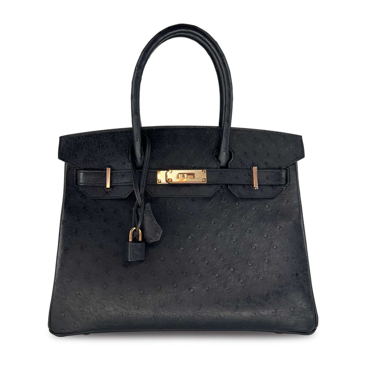 Hermes Birkin Noir Designer Bag B30 RGHW