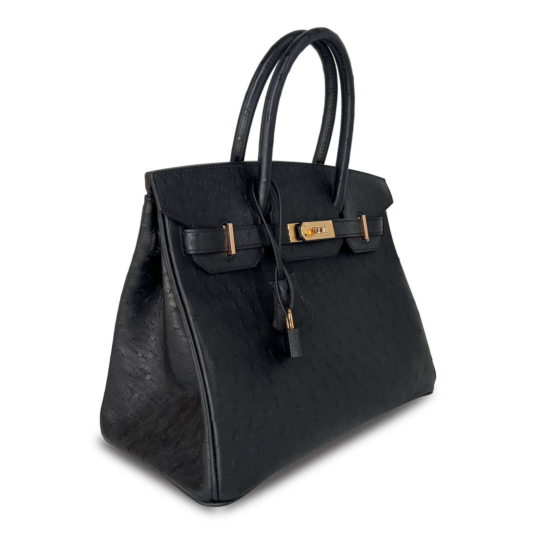 Hermes Birkin Noir Designer Bag B30 RGHW