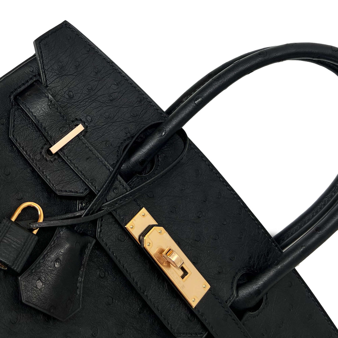Hermes Birkin Noir Designer Bag B30 RGHW