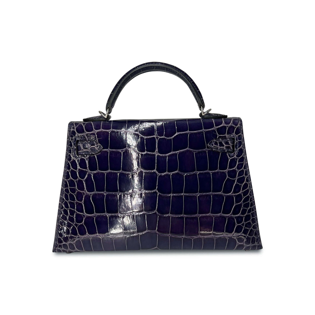 Hermes Kelly Designer Bag in Bleu Encre Lisse K20 PHW