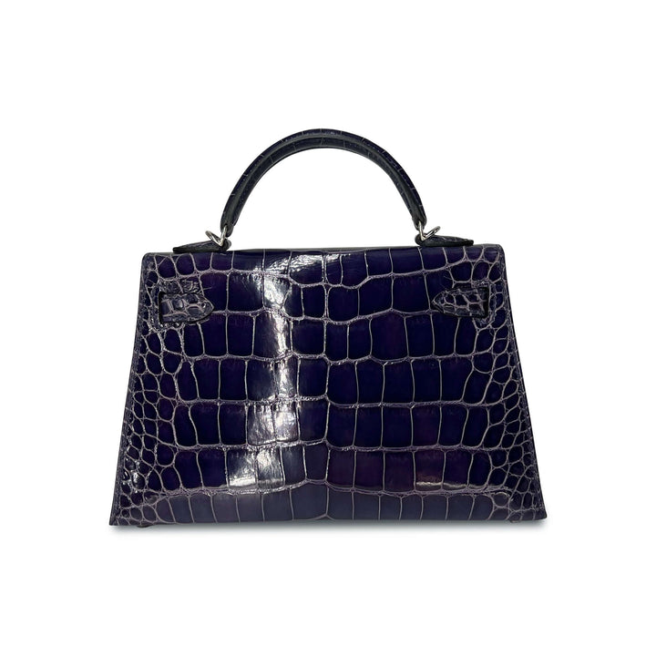 Hermes Kelly Designer Bag in Bleu Encre Lisse K20 PHW