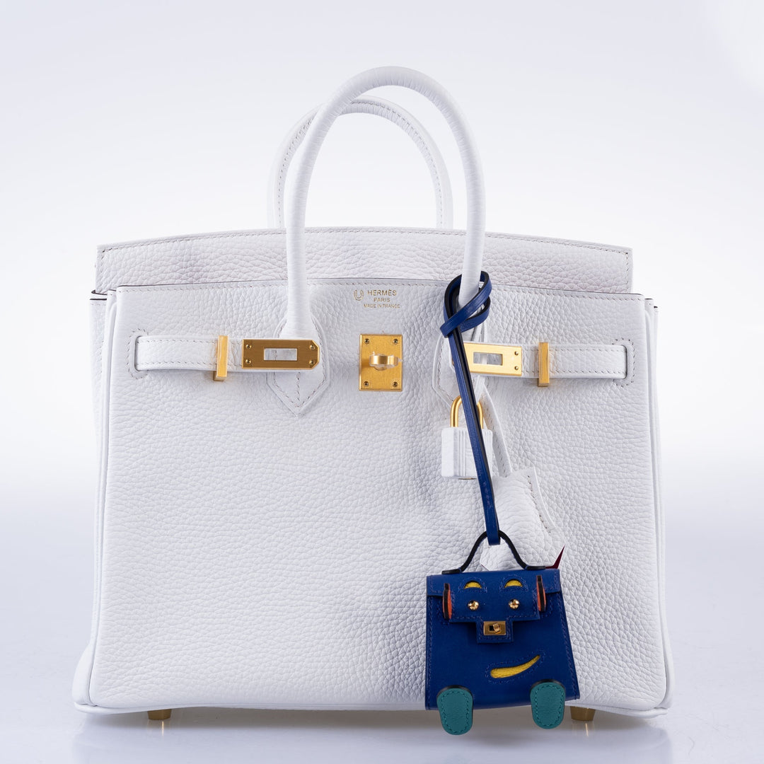 Hermès HSS Birkin 25 White Togo and Rose Pourpre Interior with Brushed Gold Hardware - 2021, Z