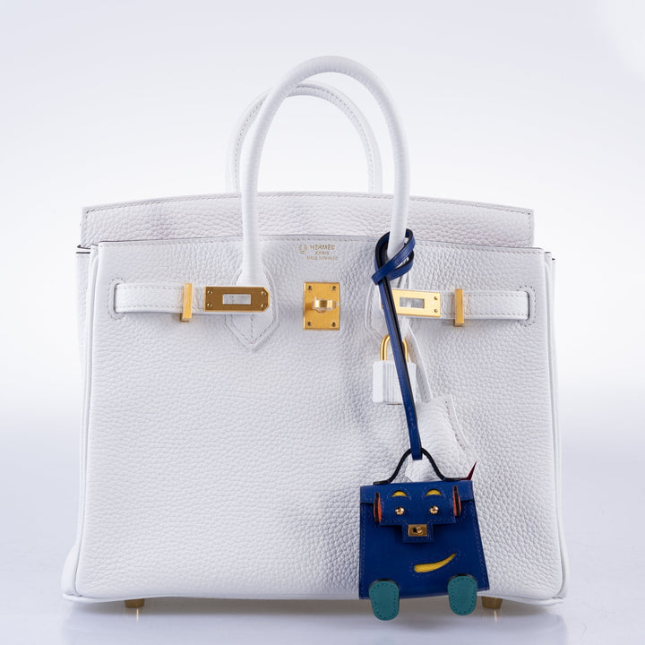 Hermès HSS Birkin 25 White Togo and Rose Pourpre Interior with Brushed Gold Hardware - 2021, Z