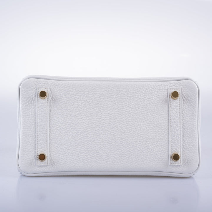 Hermès HSS Birkin 25 White Togo and Rose Pourpre Interior with Brushed Gold Hardware - 2021, Z