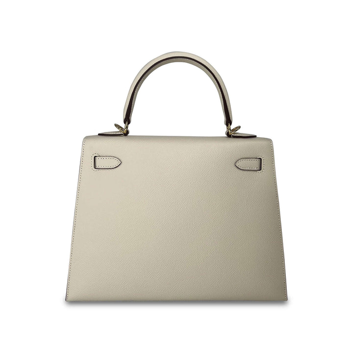 Hermes Kelly Craie Epsom leather designer bag K25 GHW