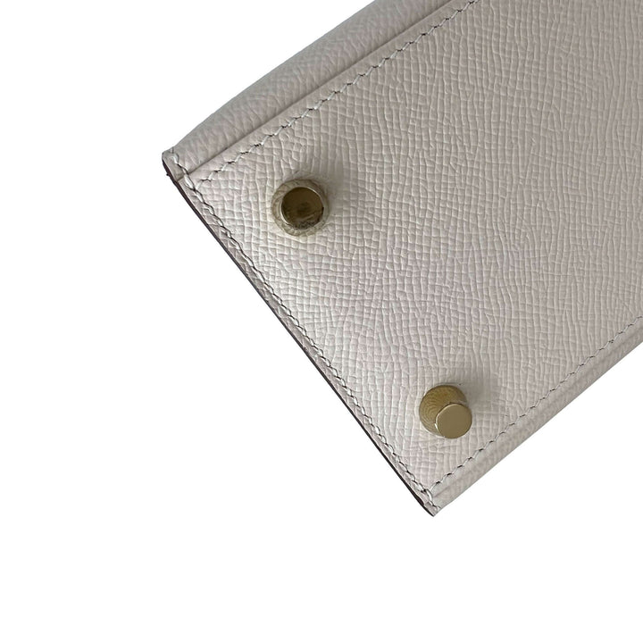 Hermes Kelly Craie Epsom leather designer bag K25 GHW