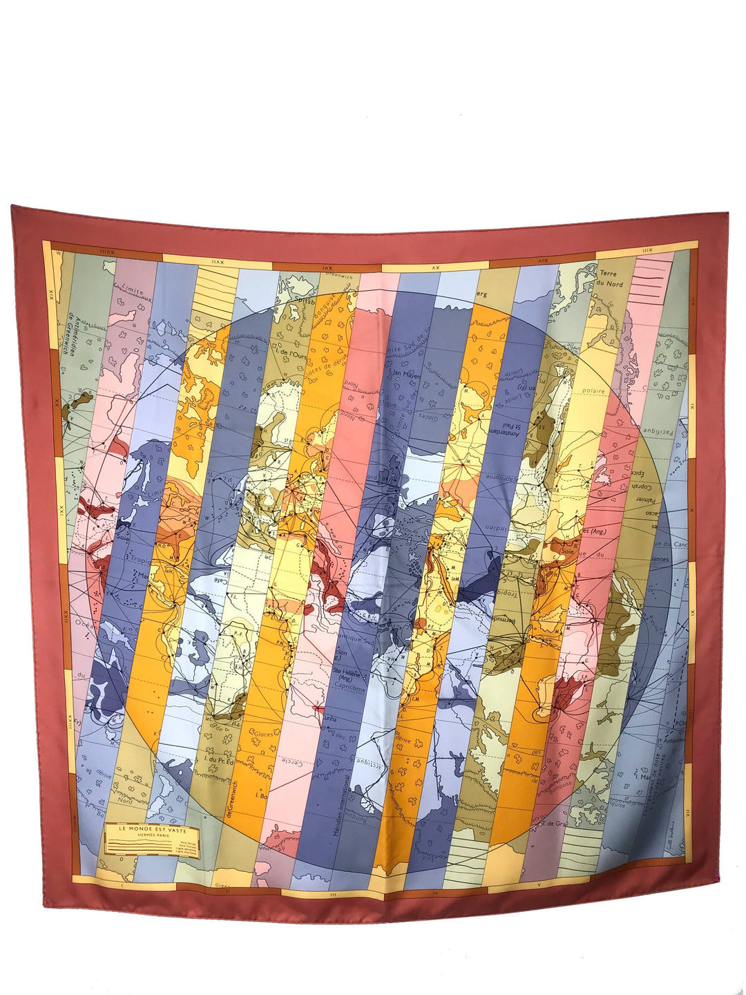 Hermes Le Monde Est Vaste Silk Scarf 90