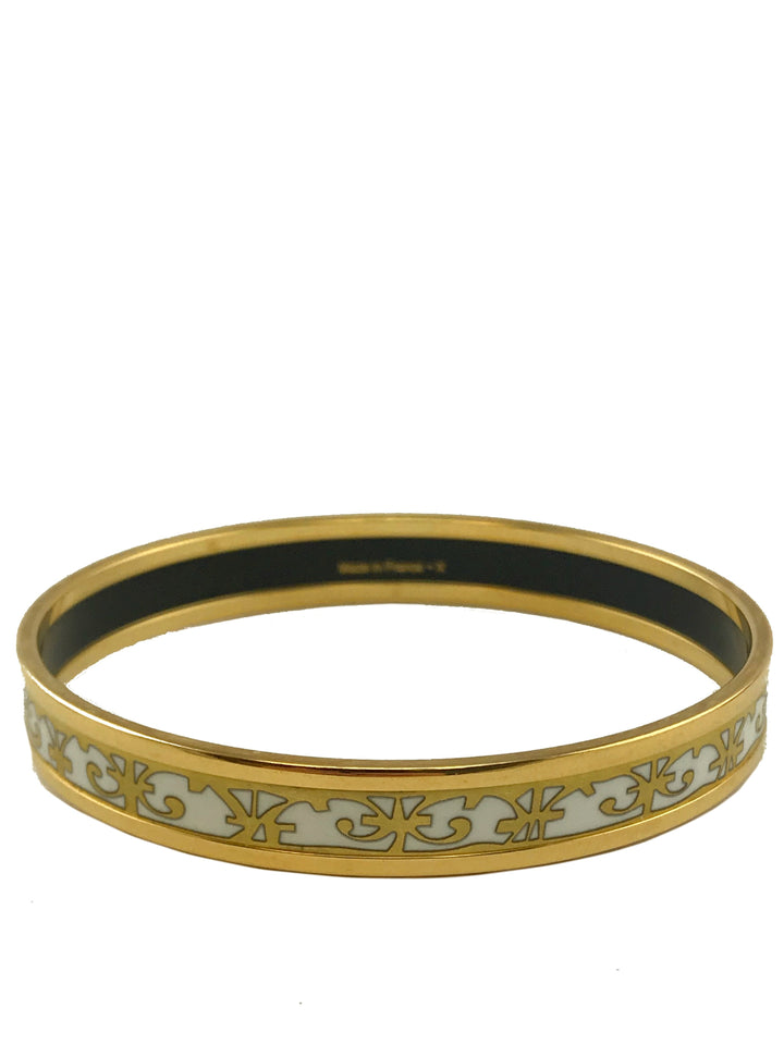 Hermes Narrow Printed Enamel Balcons du Guadalquivir Bracelet 65